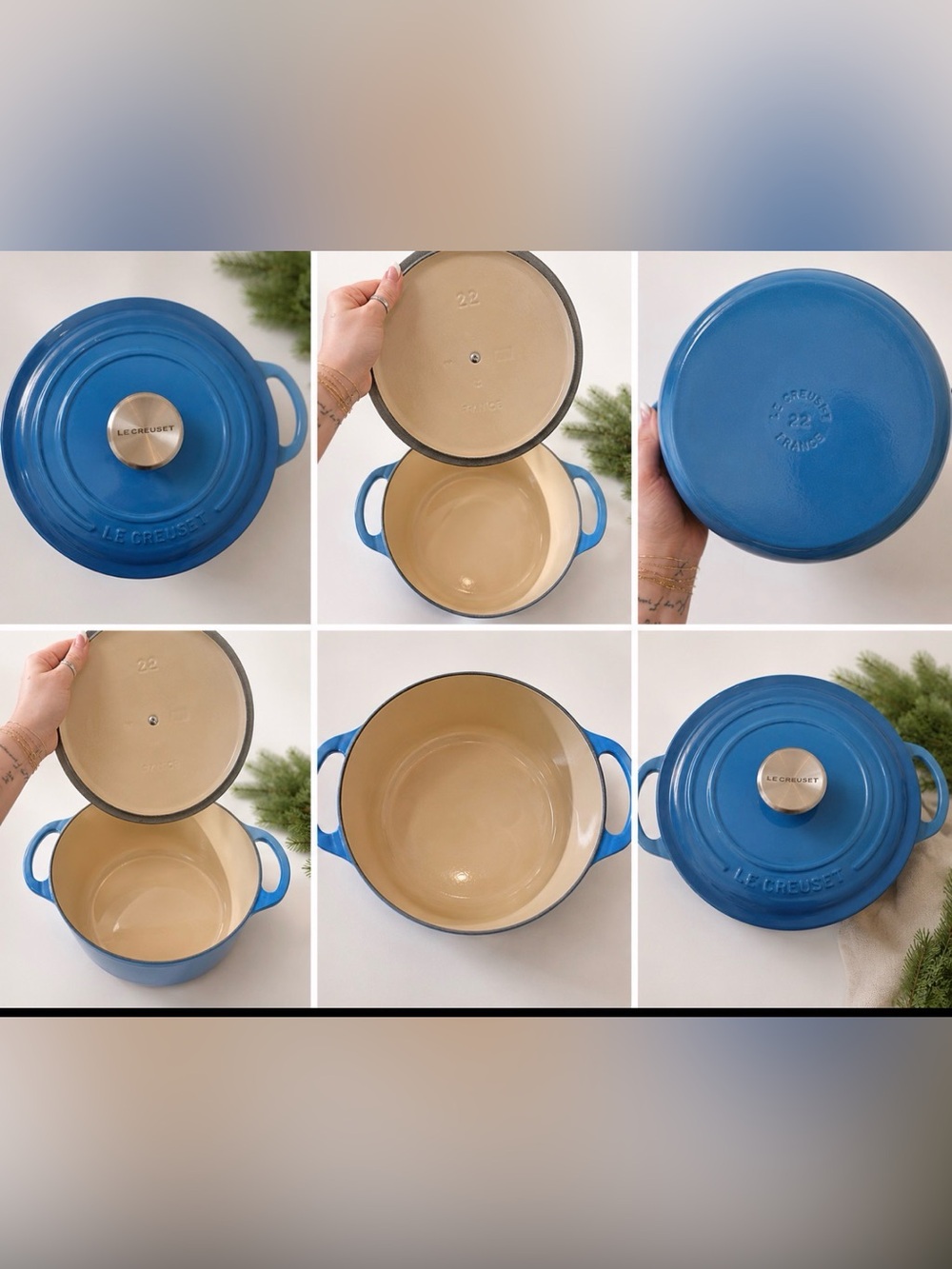 š Le Creuset Signature Round Dutch Oven #22 ā Marseille Blue ā n w o tš - Picture 7 of 8